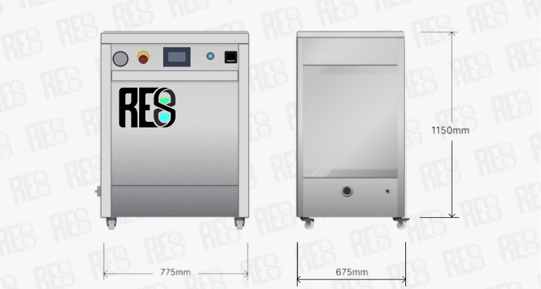 RE8 150 (CROC) digester machine dimensions diagram