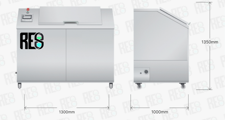 RE8 250 (HIPPO) digester machine dimensions diagram