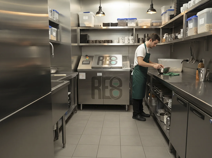 RE8 digester in commercial kitchen 1