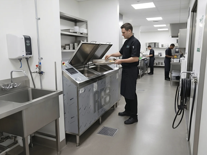 RE8 digester in commercial kitchen 2
